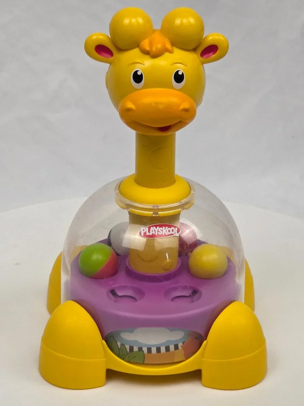 2011 Playskool Poppin' Park Giraffalaff Tumble Top Toy Giraffe Spinning Balls